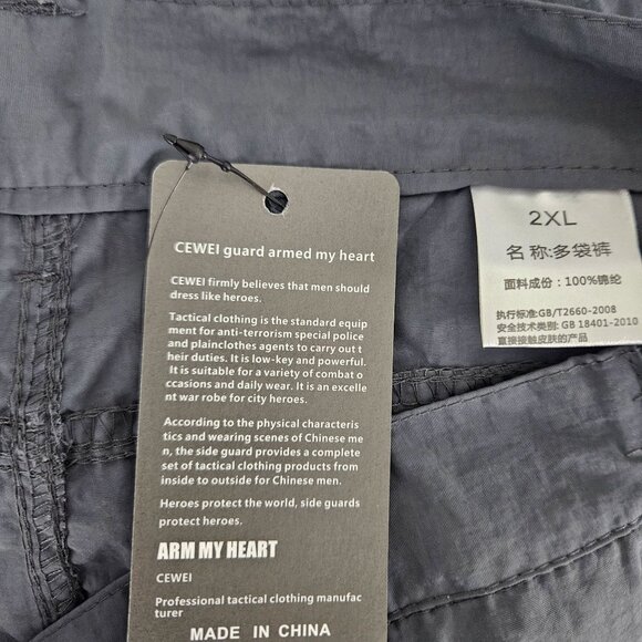 Tactical Cargo Pants Mens 2XL Specialized Lightweight Nylon Gray Outdoor Hiking - Picture 10 of 10